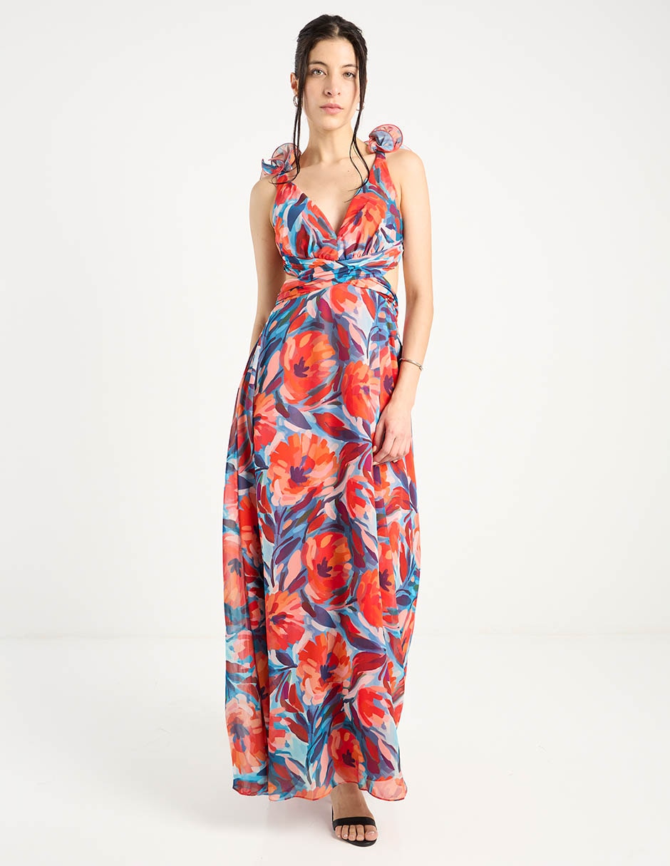 Vestido maxi fiesta escote espalda abierta 1