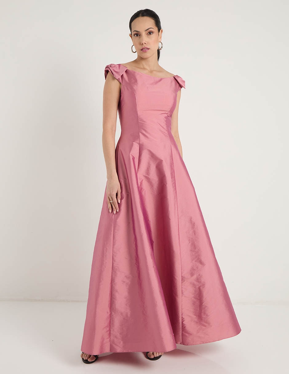 Vestido maxi de fiesta escote redondo para mujer 1