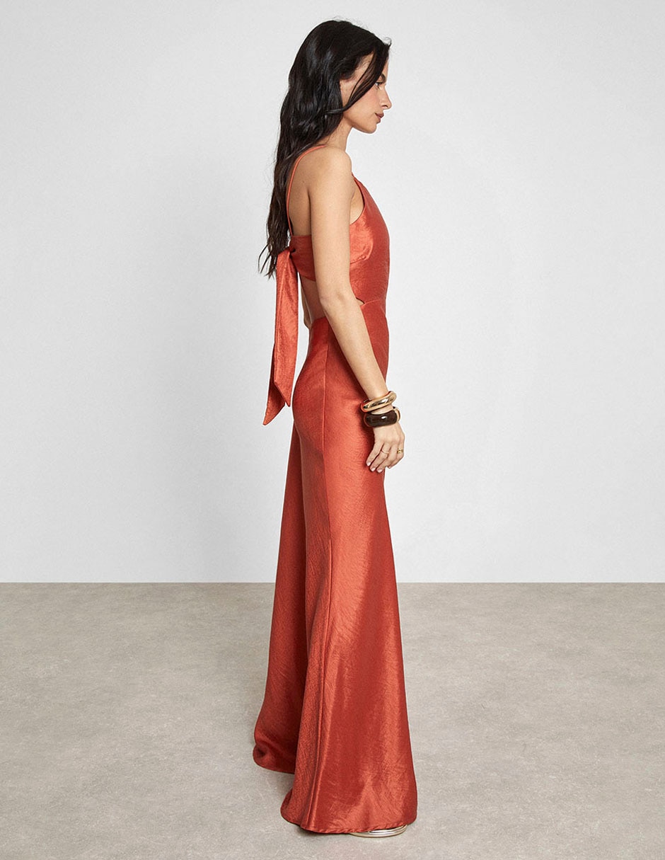 Vestido maxi de fiesta escote Cuadrado 2