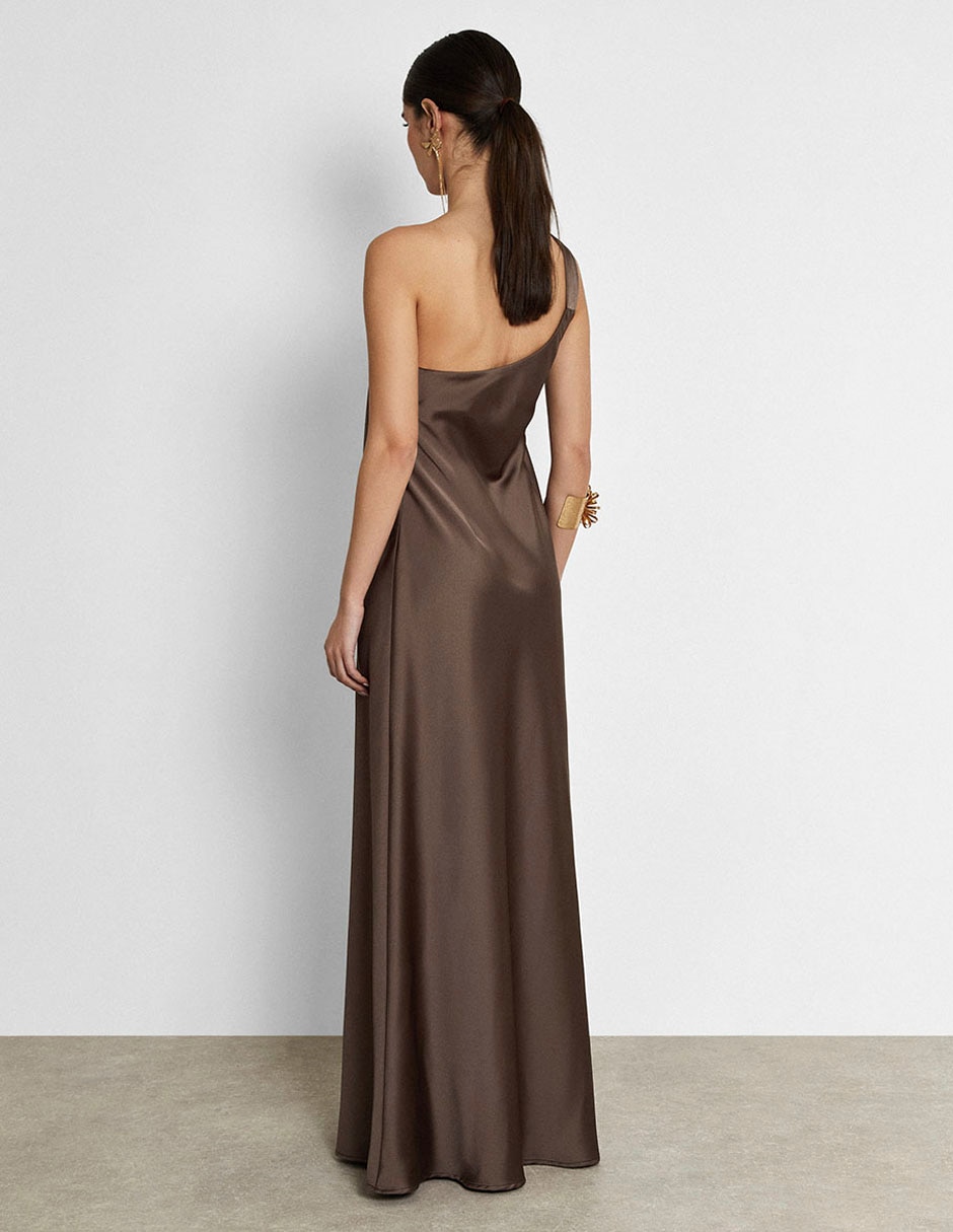 Vestido maxi de fiesta Trucco escote asimétrico