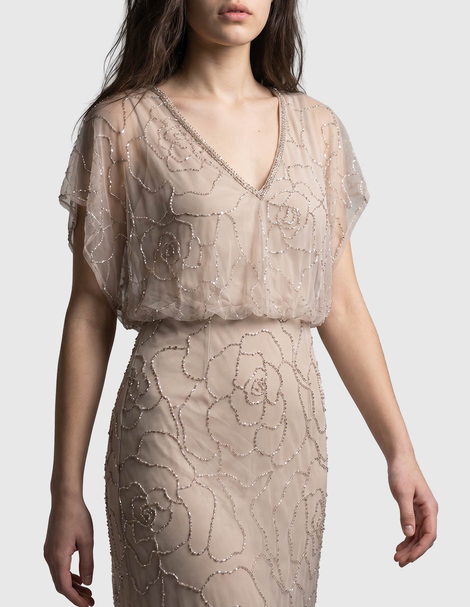 Vestido maxi de fiesta escote V 3