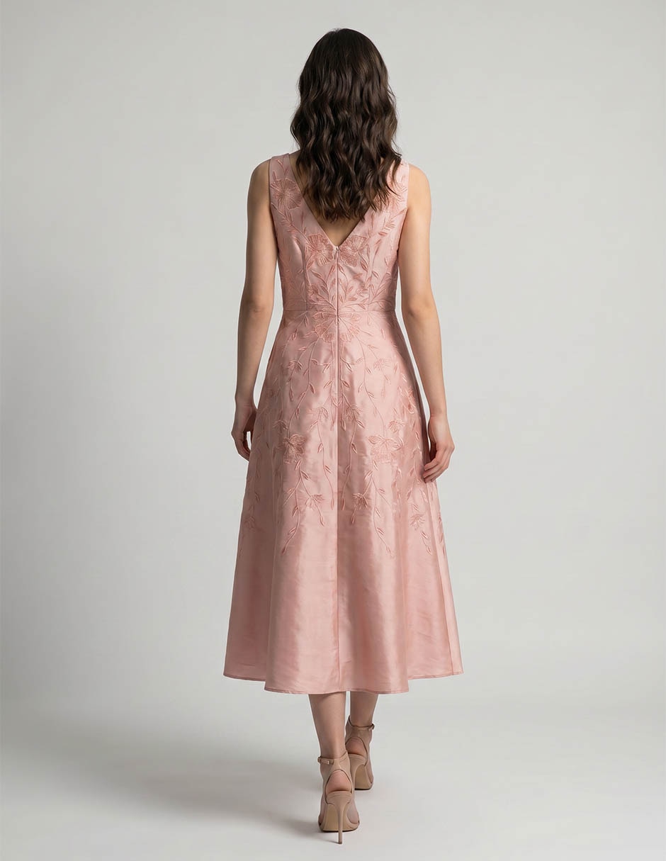Vestido midi de fiesta escote V 2