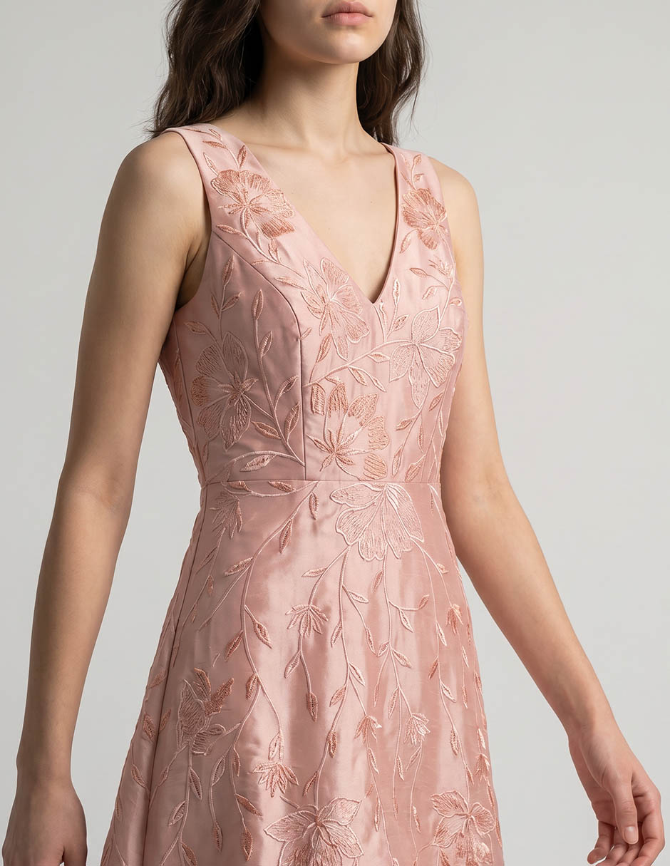 Vestido midi de fiesta escote V 3