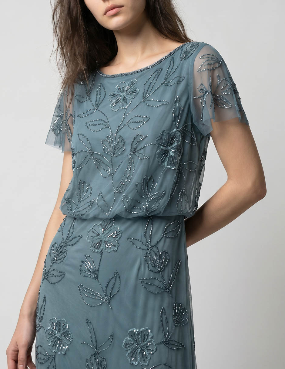 Vestido largo de fiesta escote regular 3