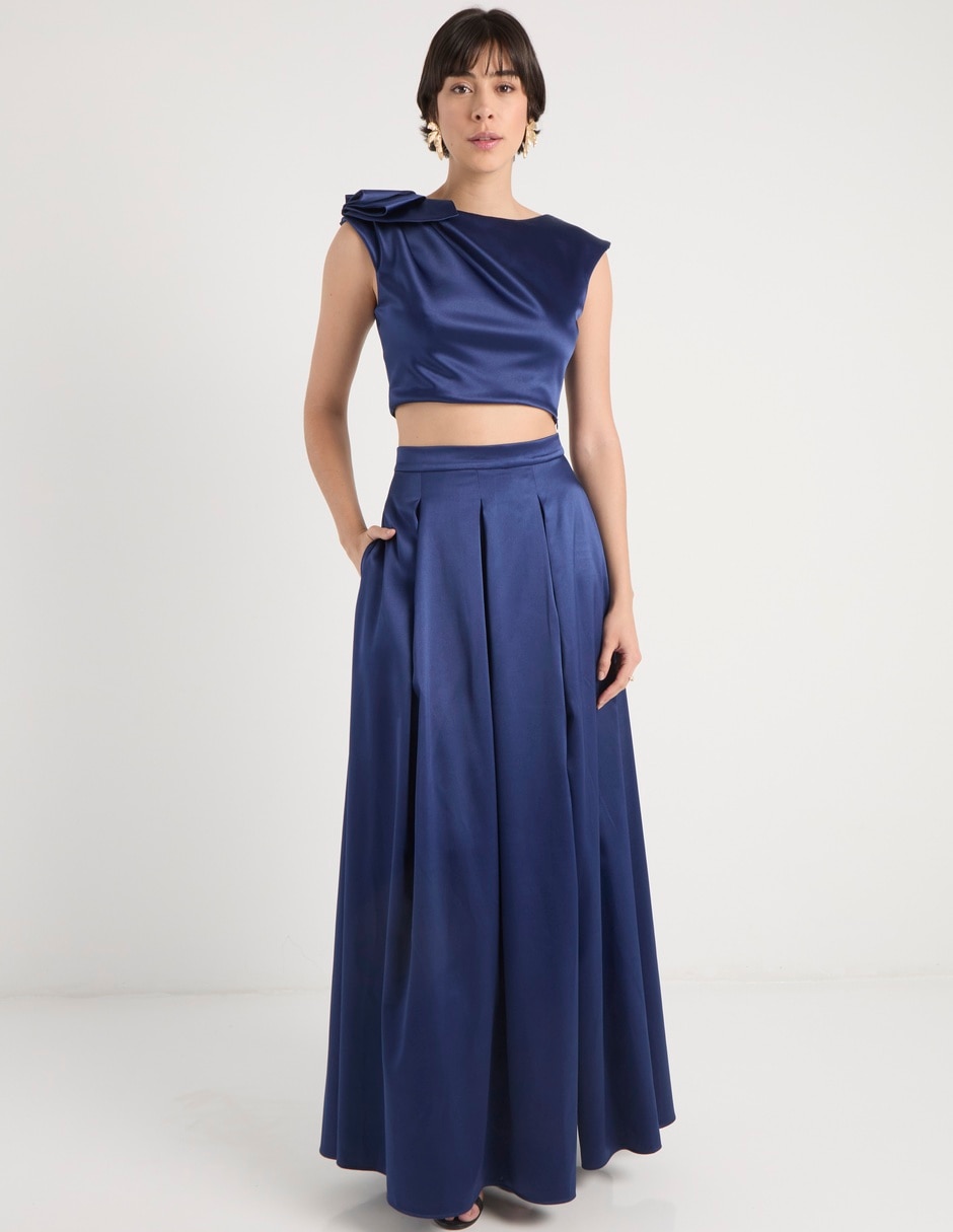 Vestido maxi de fiesta escote regular 1