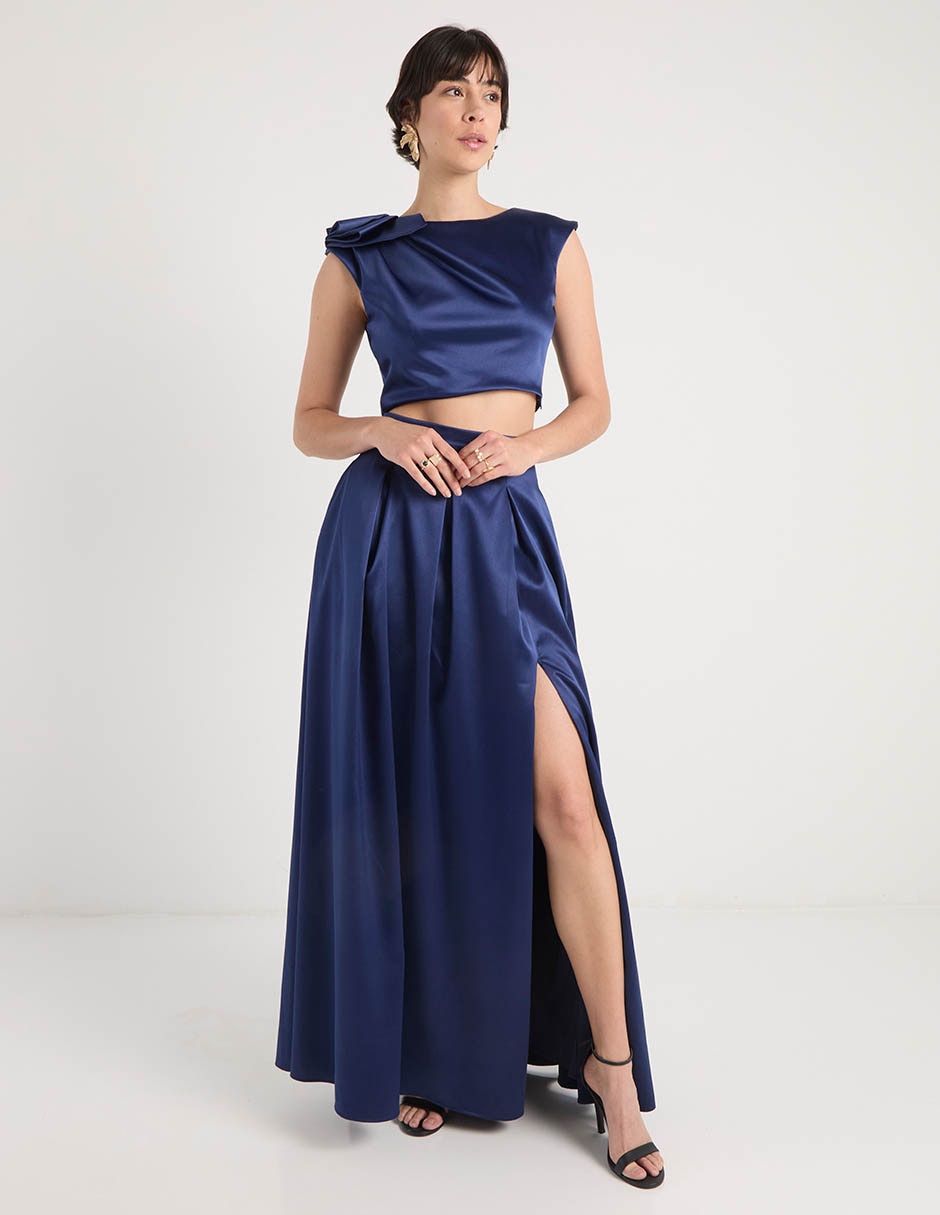 Vestido maxi de fiesta escote regular 7