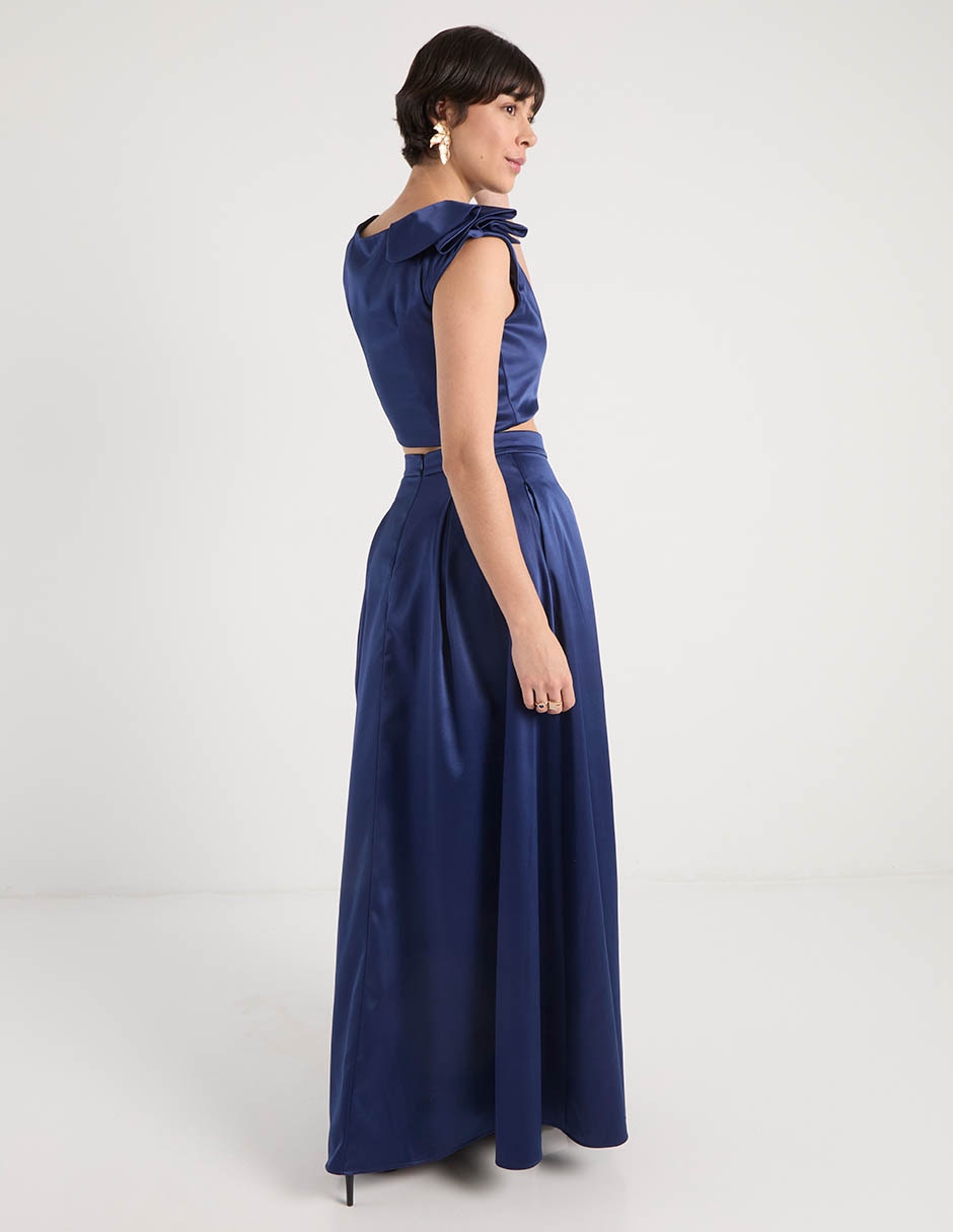 Vestido maxi de fiesta escote regular 11