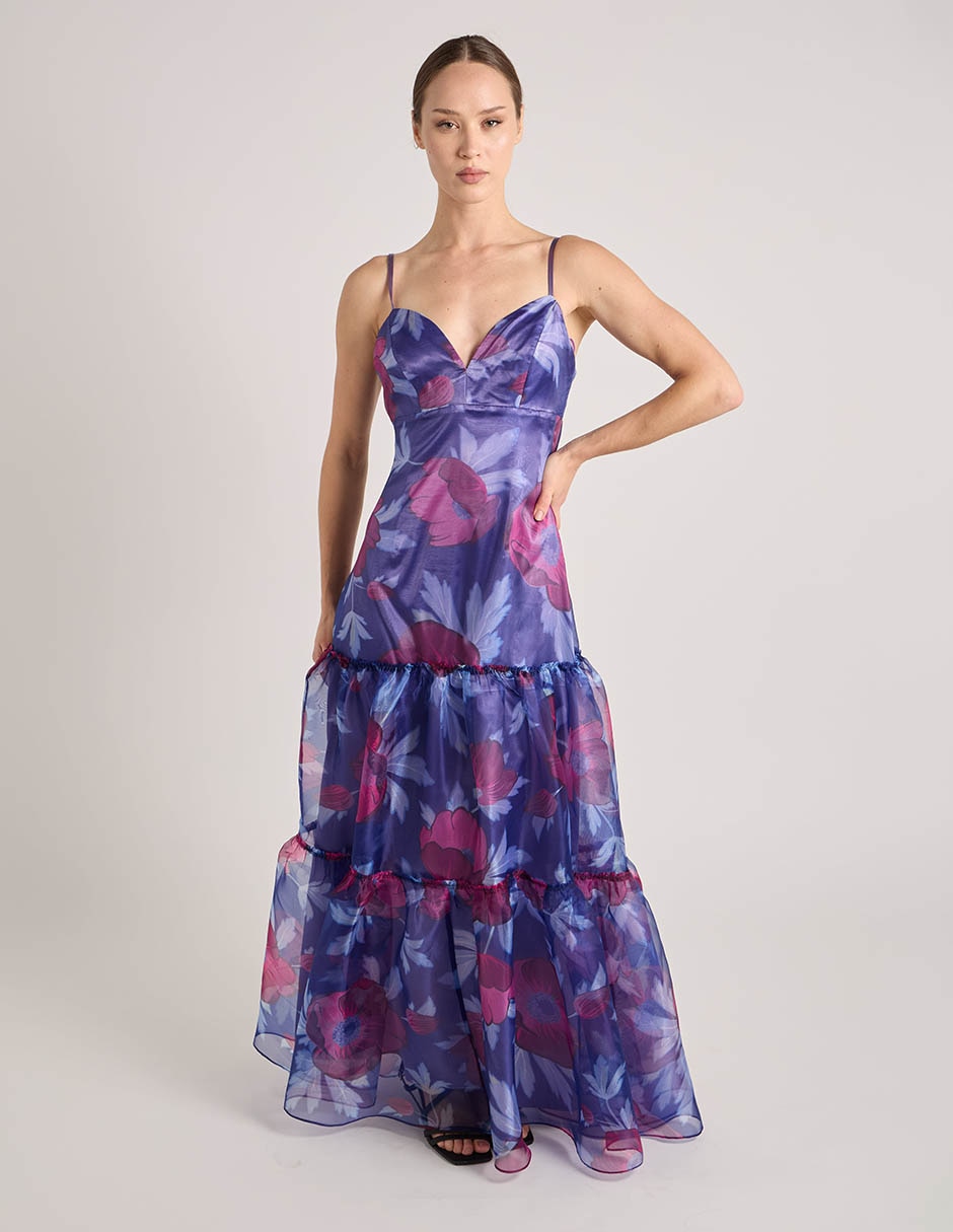 Vestido maxi de fiesta escote Corazón