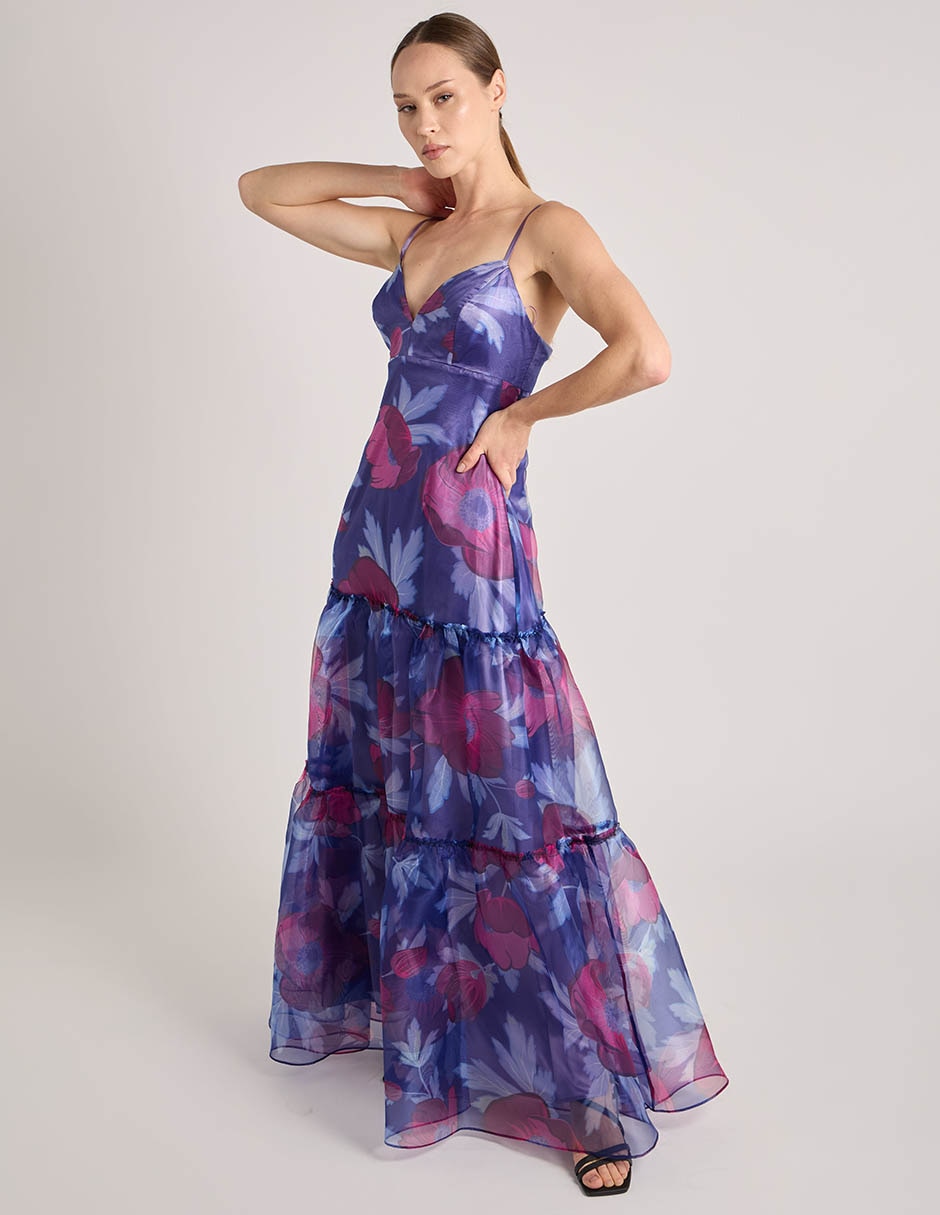 Vestido maxi de fiesta escote Corazón