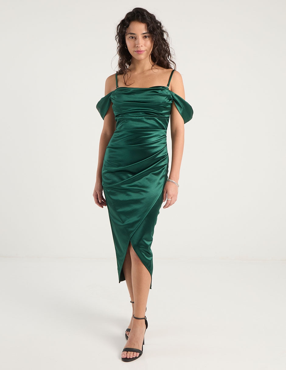 Vestido midi de fiesta escote cuadrado 7