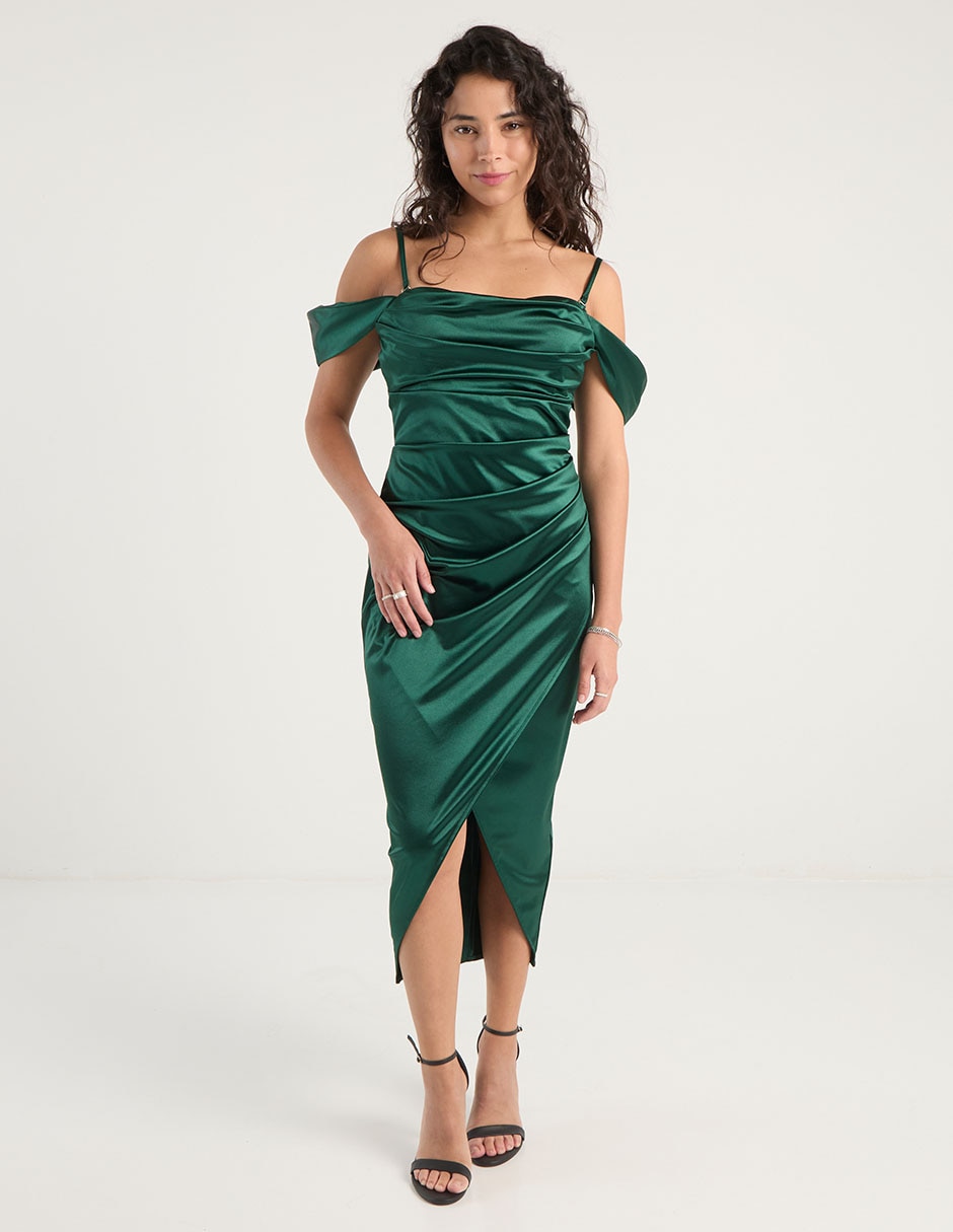 Vestido midi de fiesta escote cuadrado 8