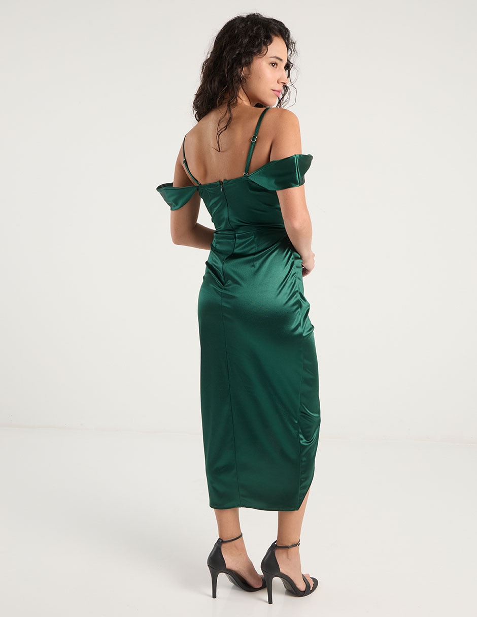 Vestido midi de fiesta escote cuadrado 11