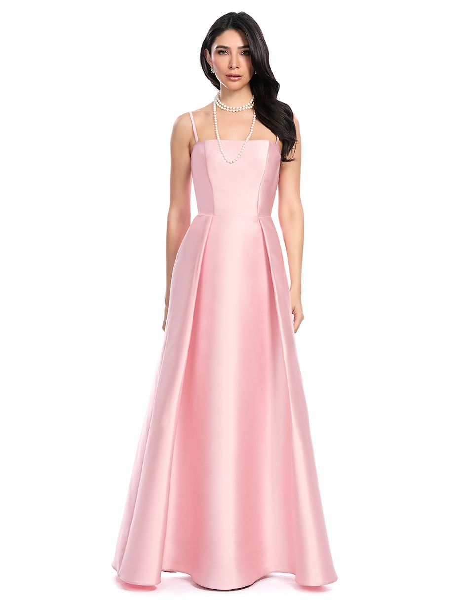 Vestido largo de fiesta escote regular 1