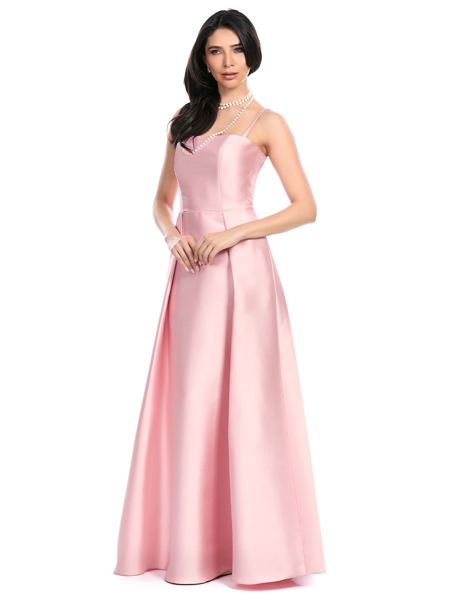 Vestido largo de fiesta escote regular 5