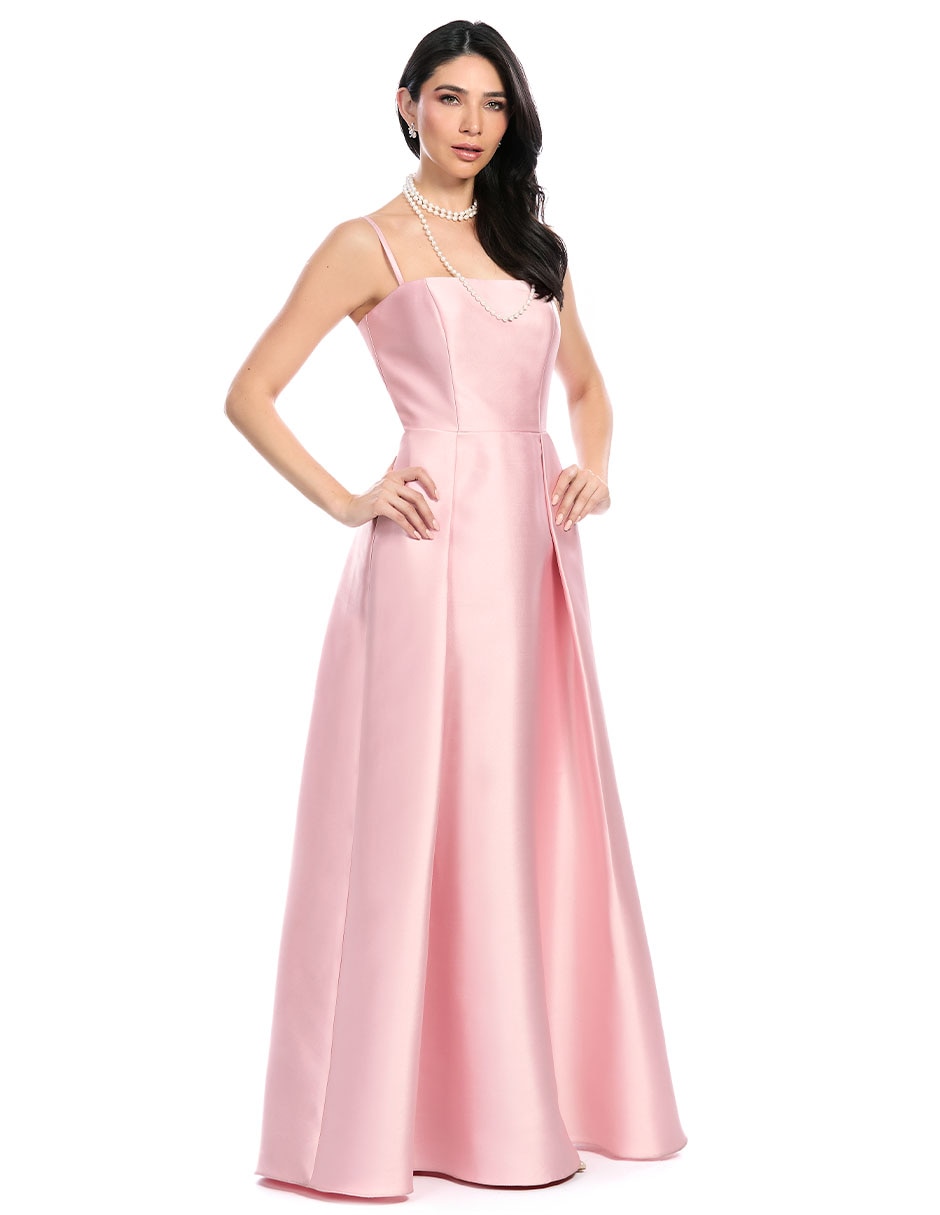 Vestido largo de fiesta escote regular 6