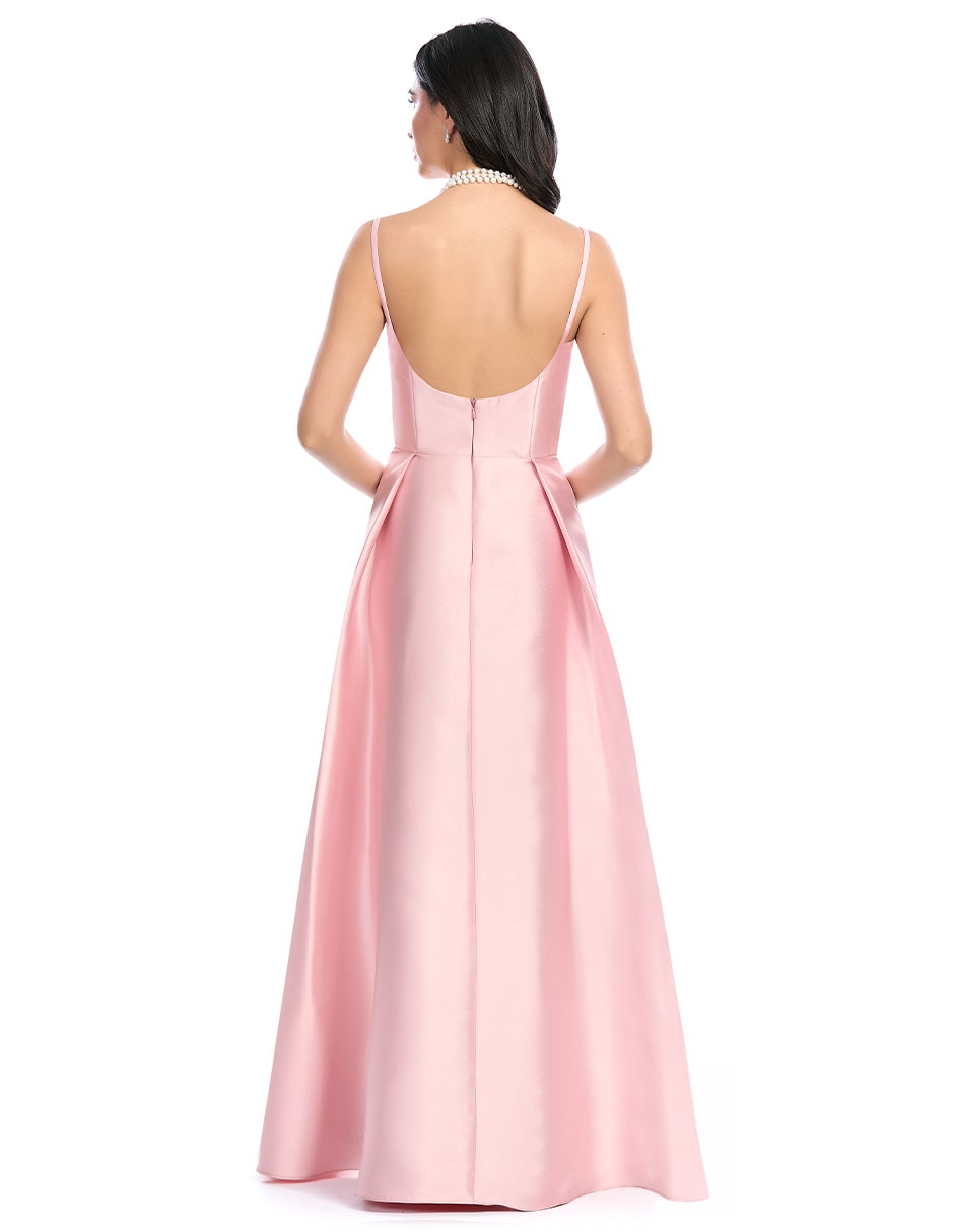 Vestido largo de fiesta escote regular 7