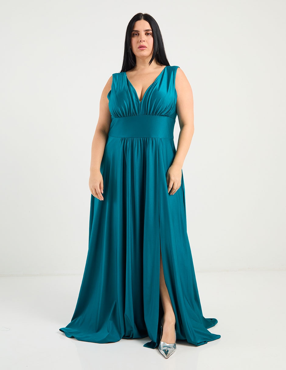 Vestido maxi de fiesta escote V 1