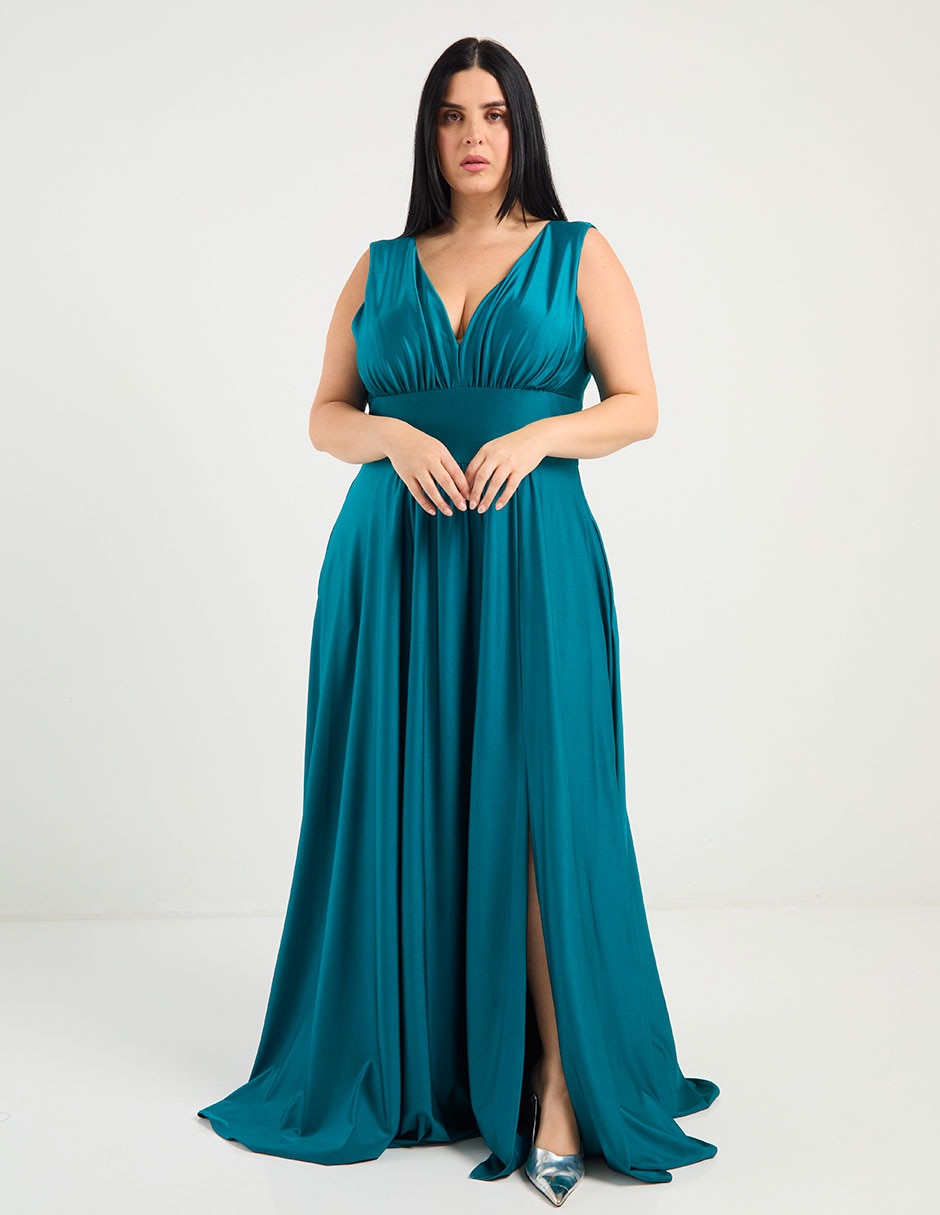 Vestido maxi de fiesta escote V 7