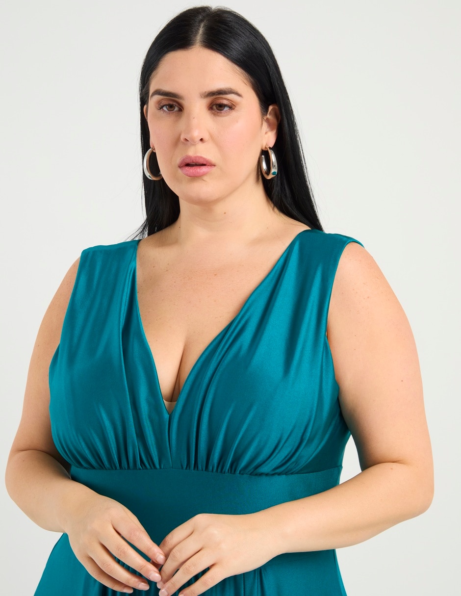 Vestido maxi de fiesta escote V 9