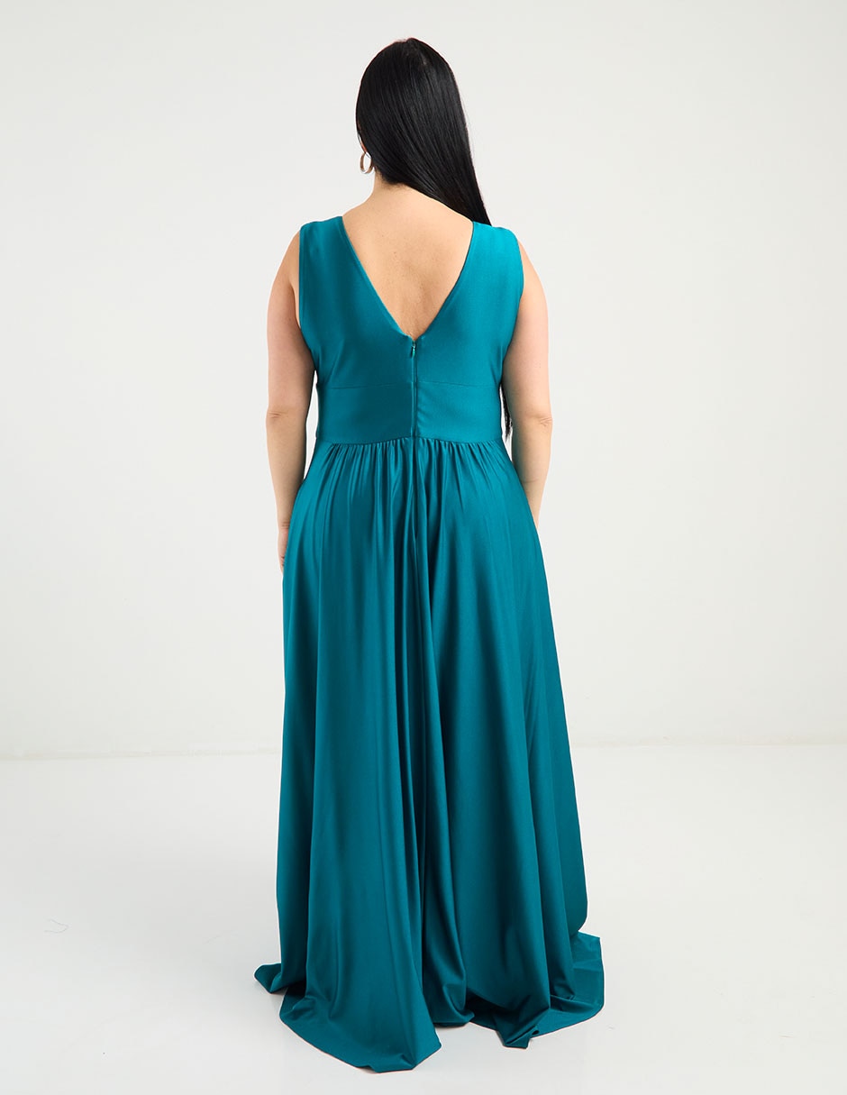 Vestido maxi de fiesta escote V 11