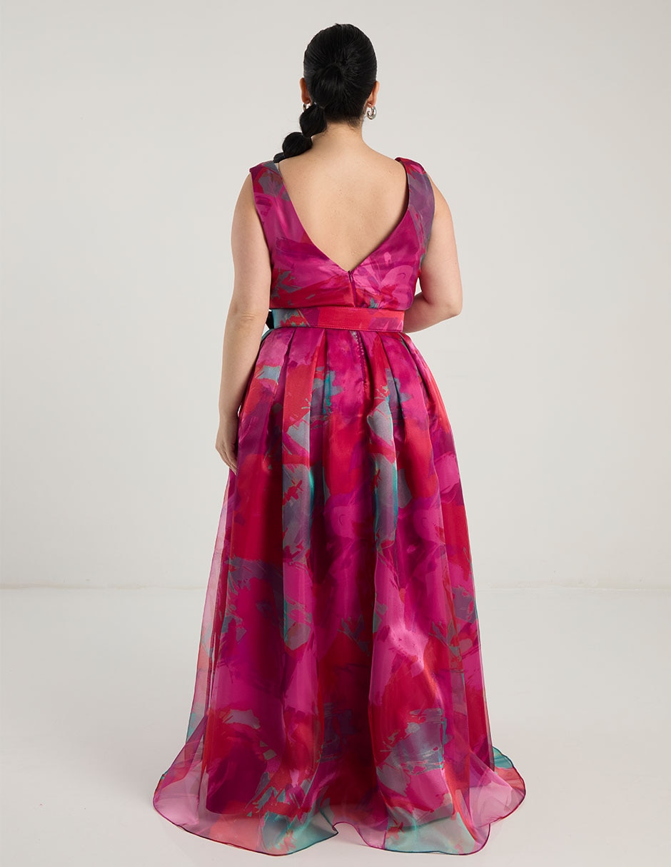 Vestido maxi de fiesta Ema Valdemossa Curvy escote V