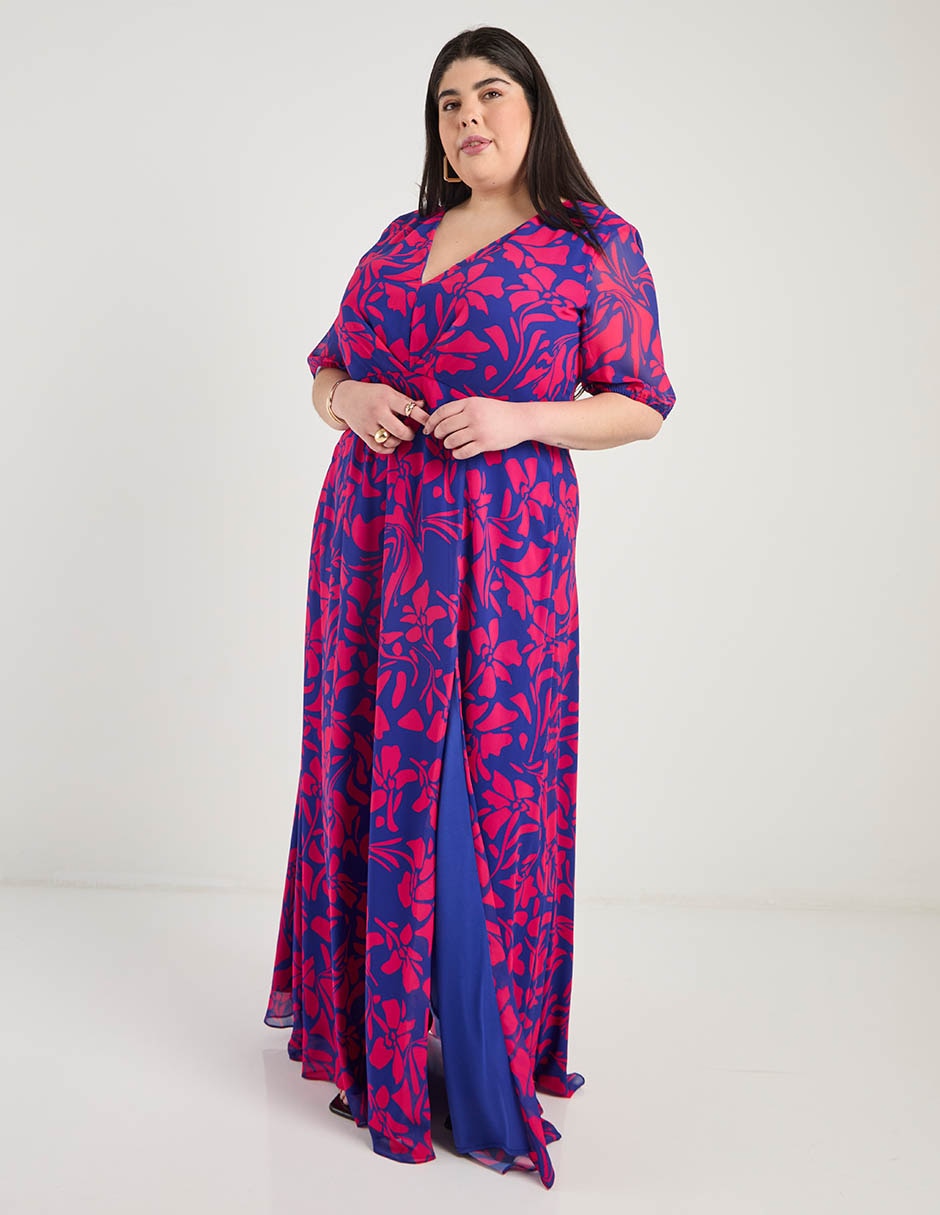 Vestido maxi de fiesta escote V 1