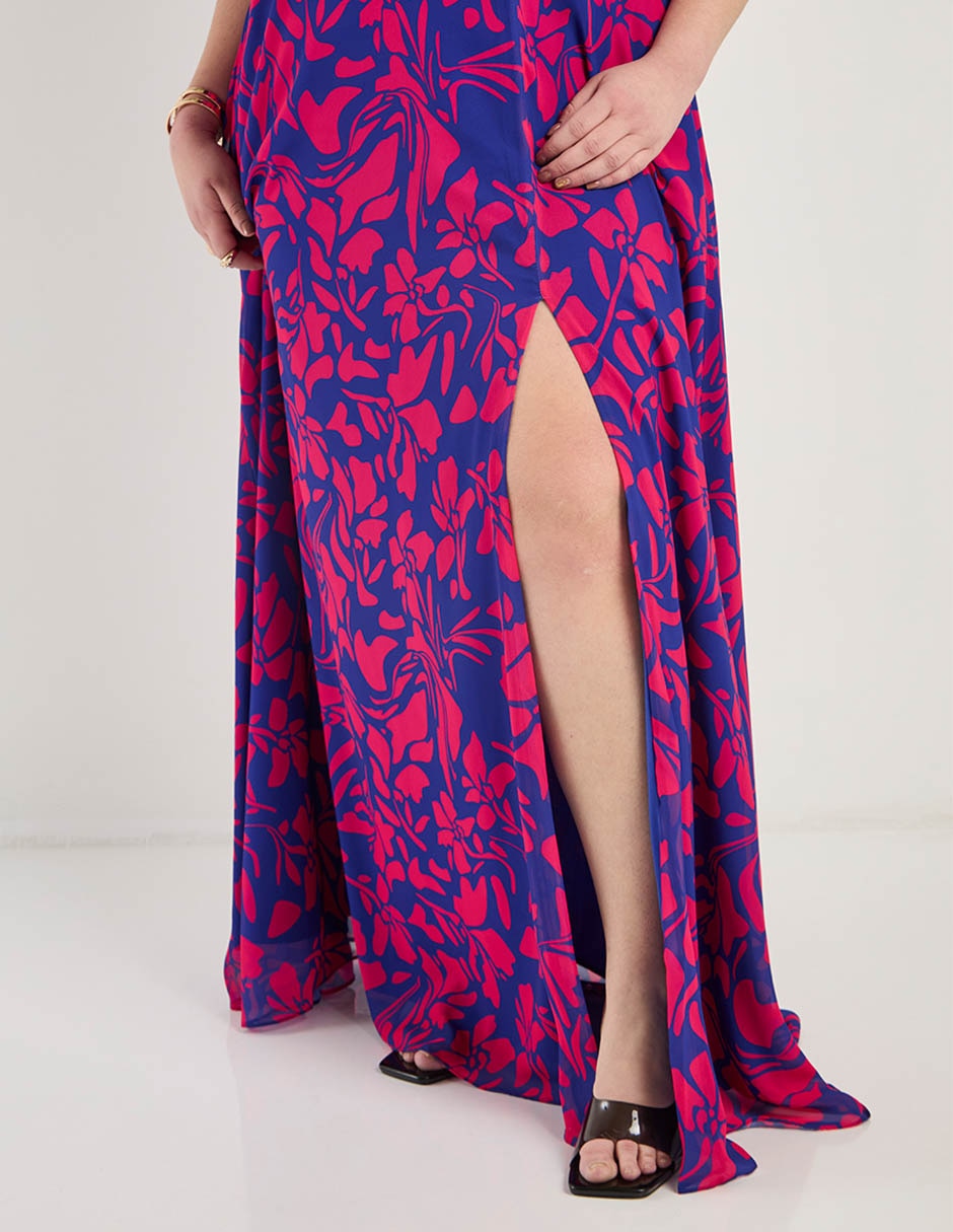 Vestido maxi de fiesta escote V 8