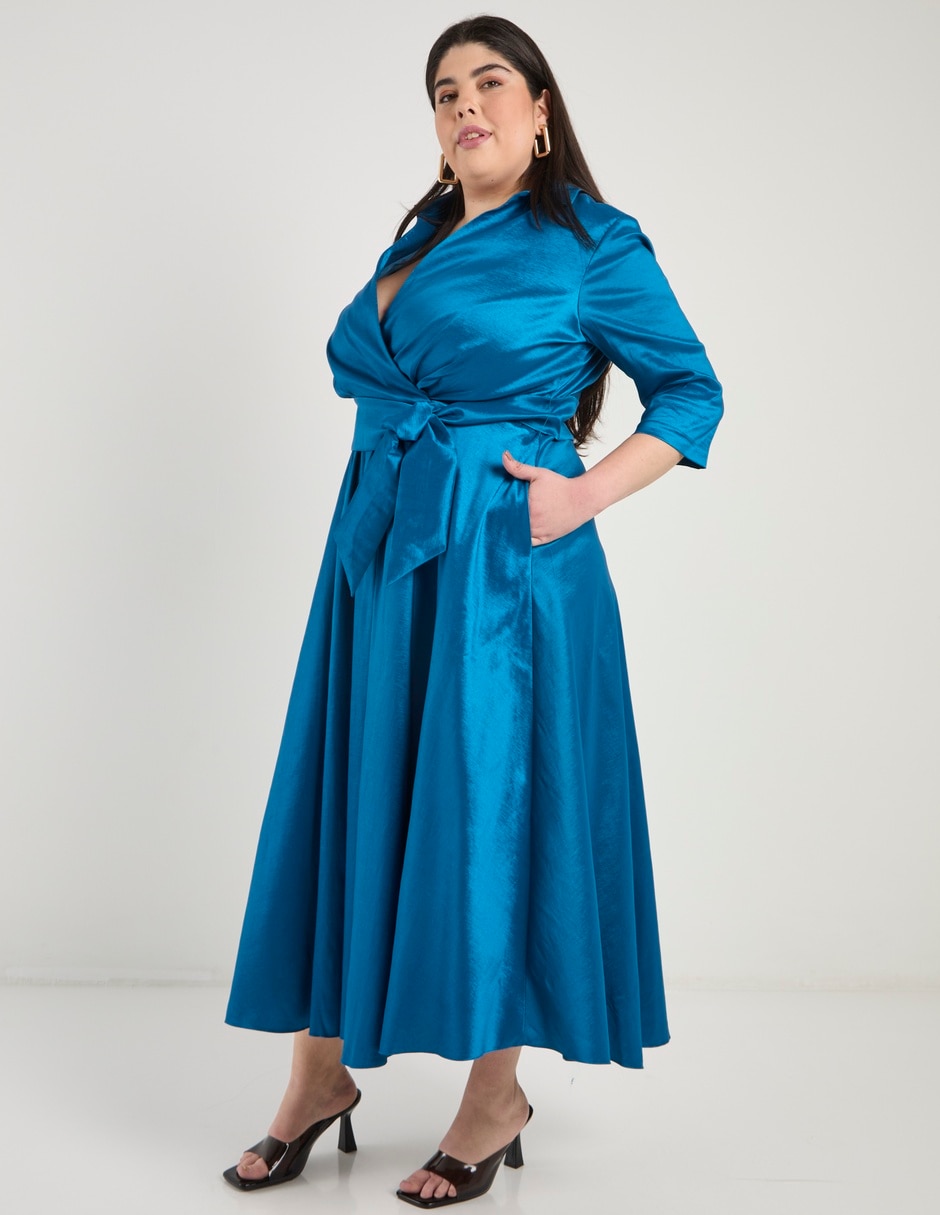 Vestido crop de fiesta escote V 7