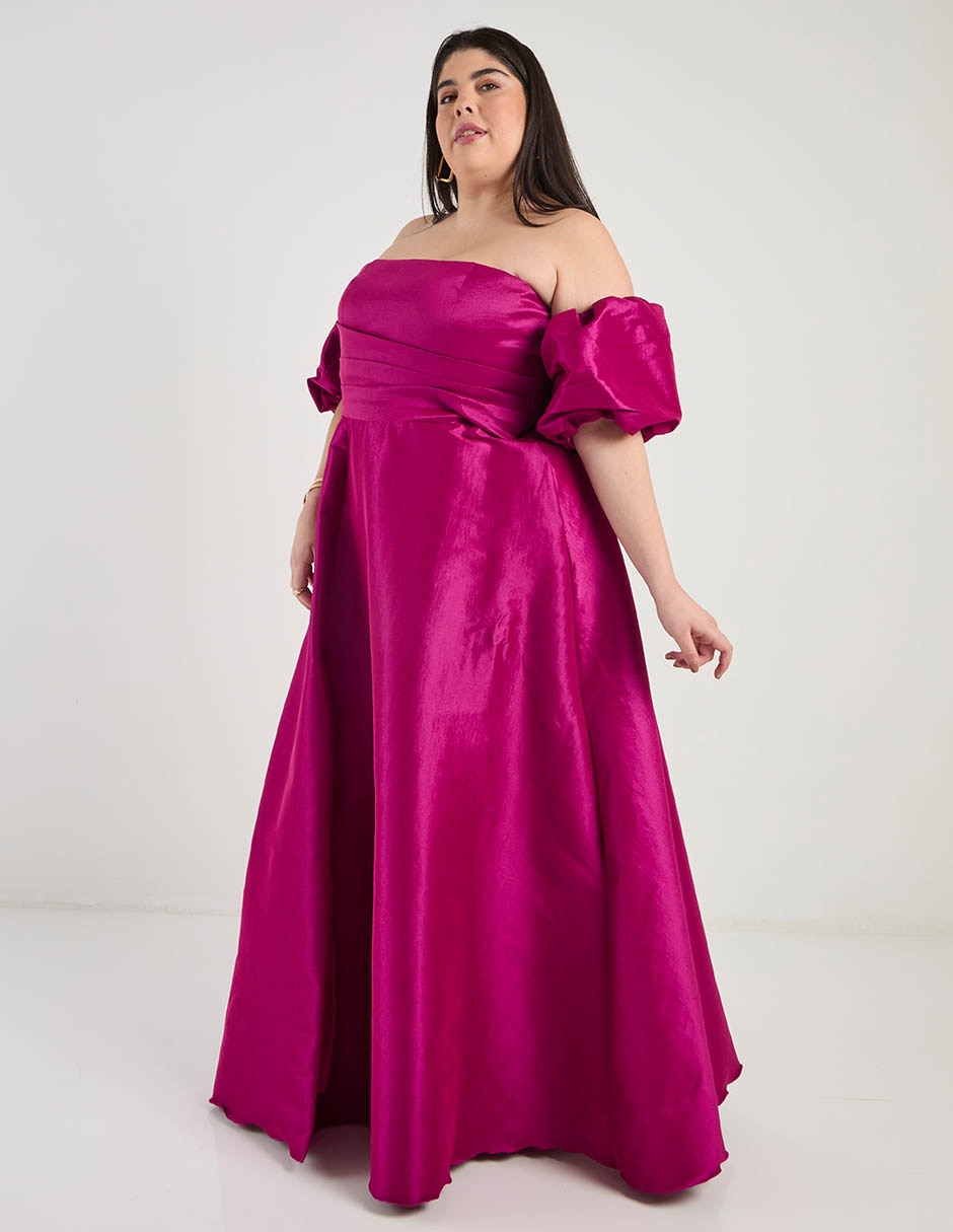 Vestido maxi de fiesta escote bardot 8