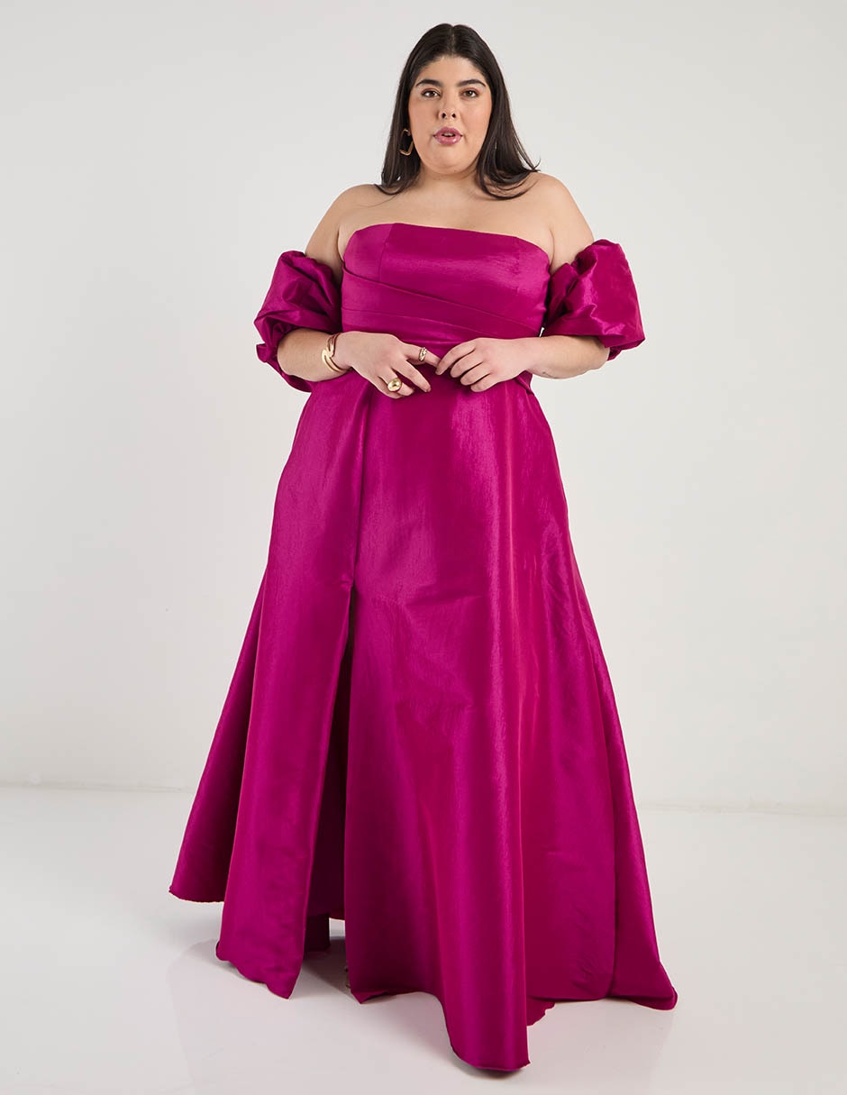 Vestido maxi de fiesta escote bardot 9