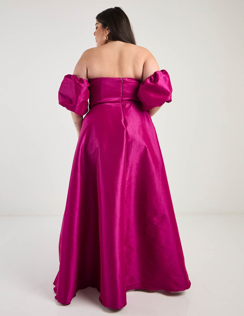 Vestido maxi de fiesta escote bardot 13