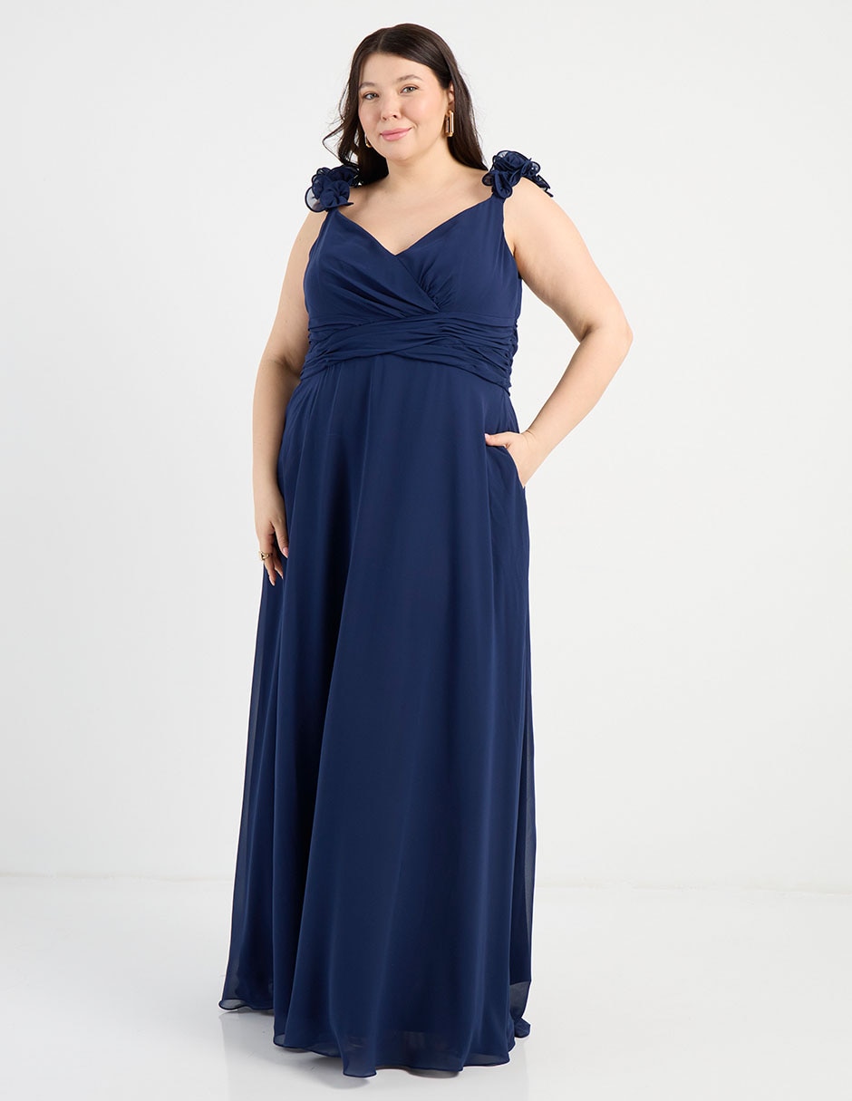 Vestido maxi de fiesta escote V 1