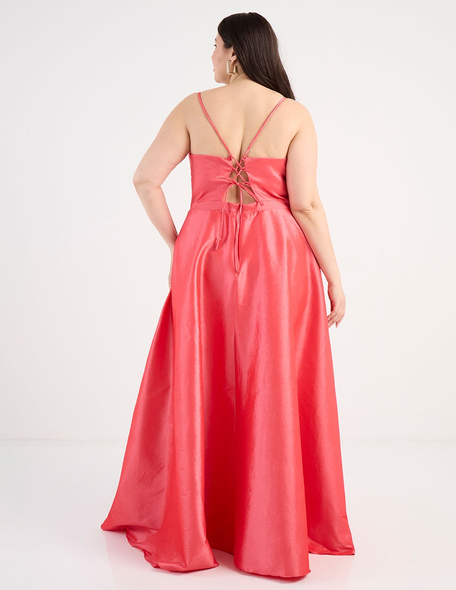 Vestido maxi de fiesta espalda cruzada 11