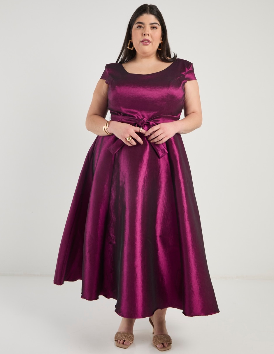 Vestido crop de fiesta escote redondo 1