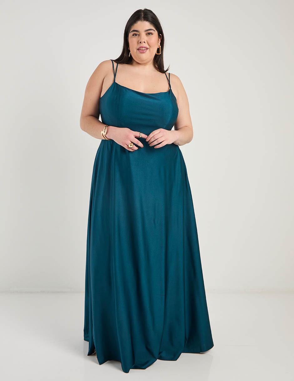 Vestido largo fiesta escote espalda abierta 1