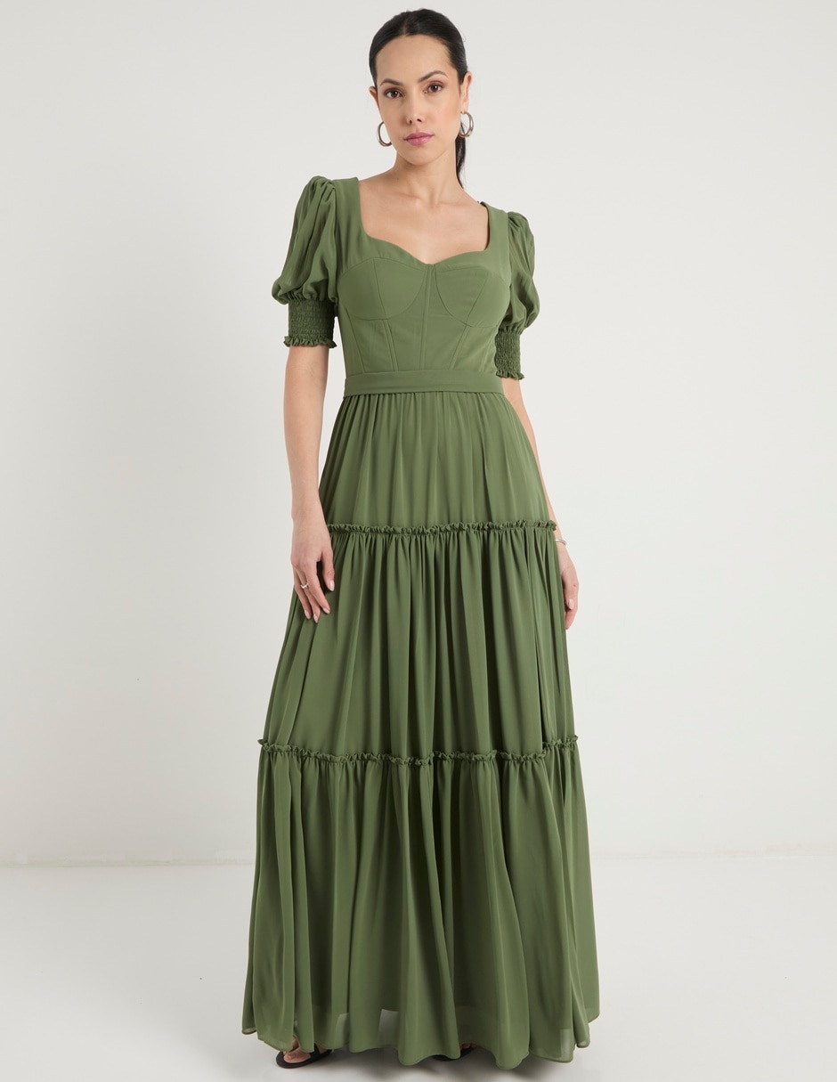 Vestido maxi de fiesta escote Corazón