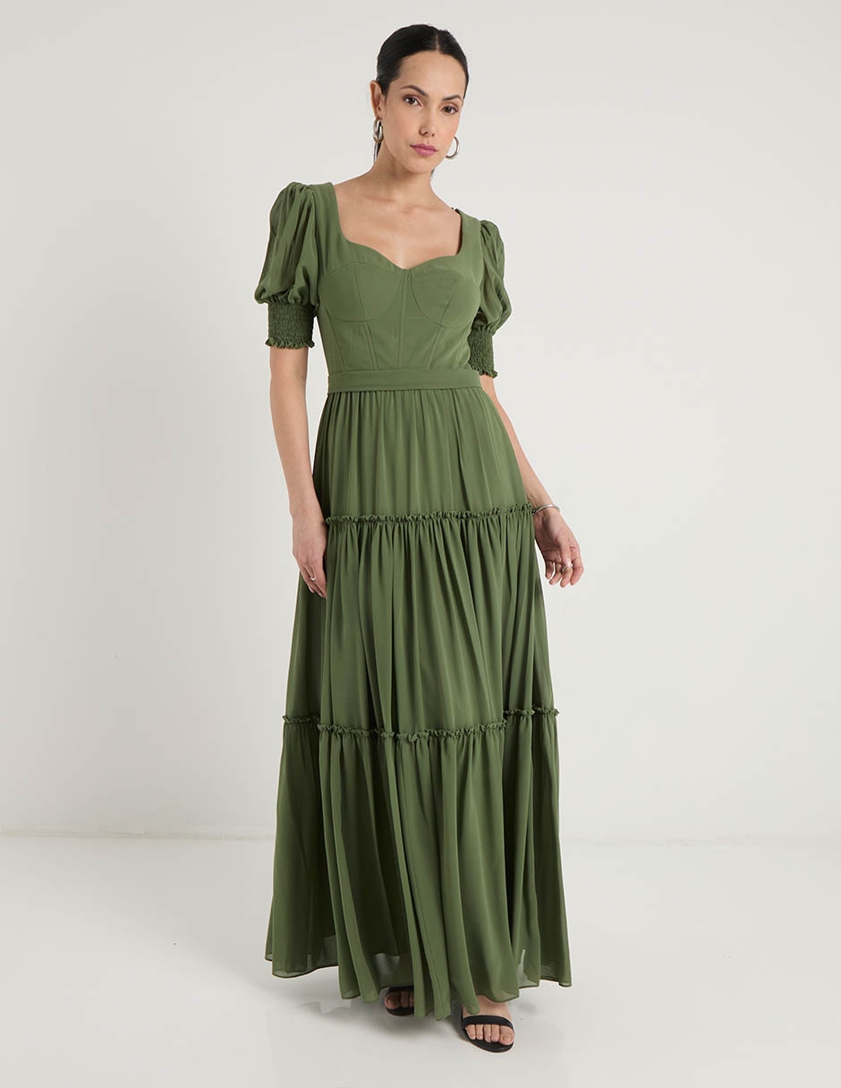 Vestido maxi de fiesta escote Corazón