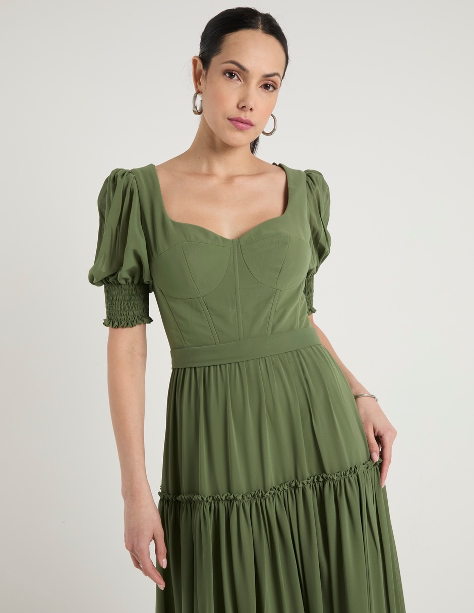 Vestido maxi de fiesta escote Corazón