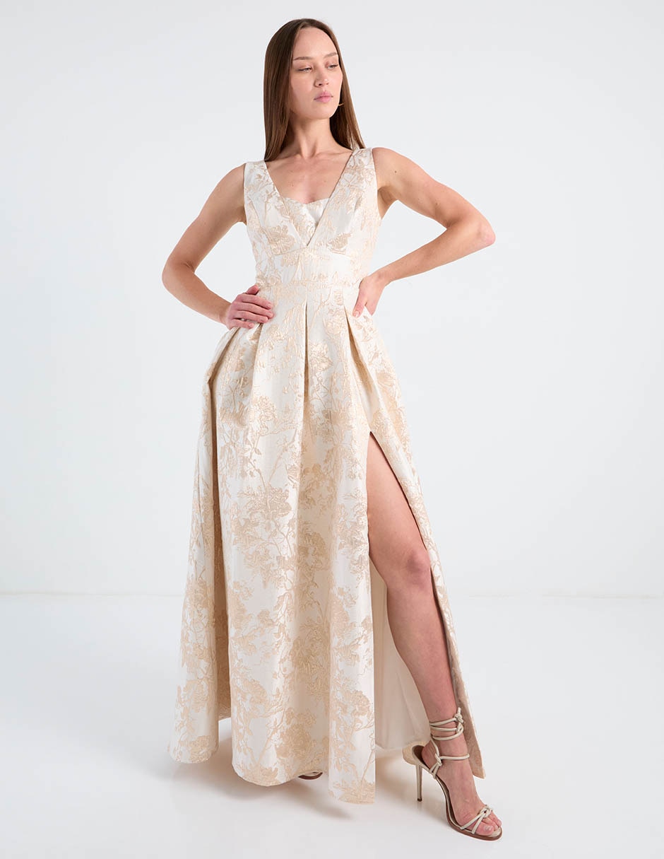 Vestido maxi de fiesta escote medio 1