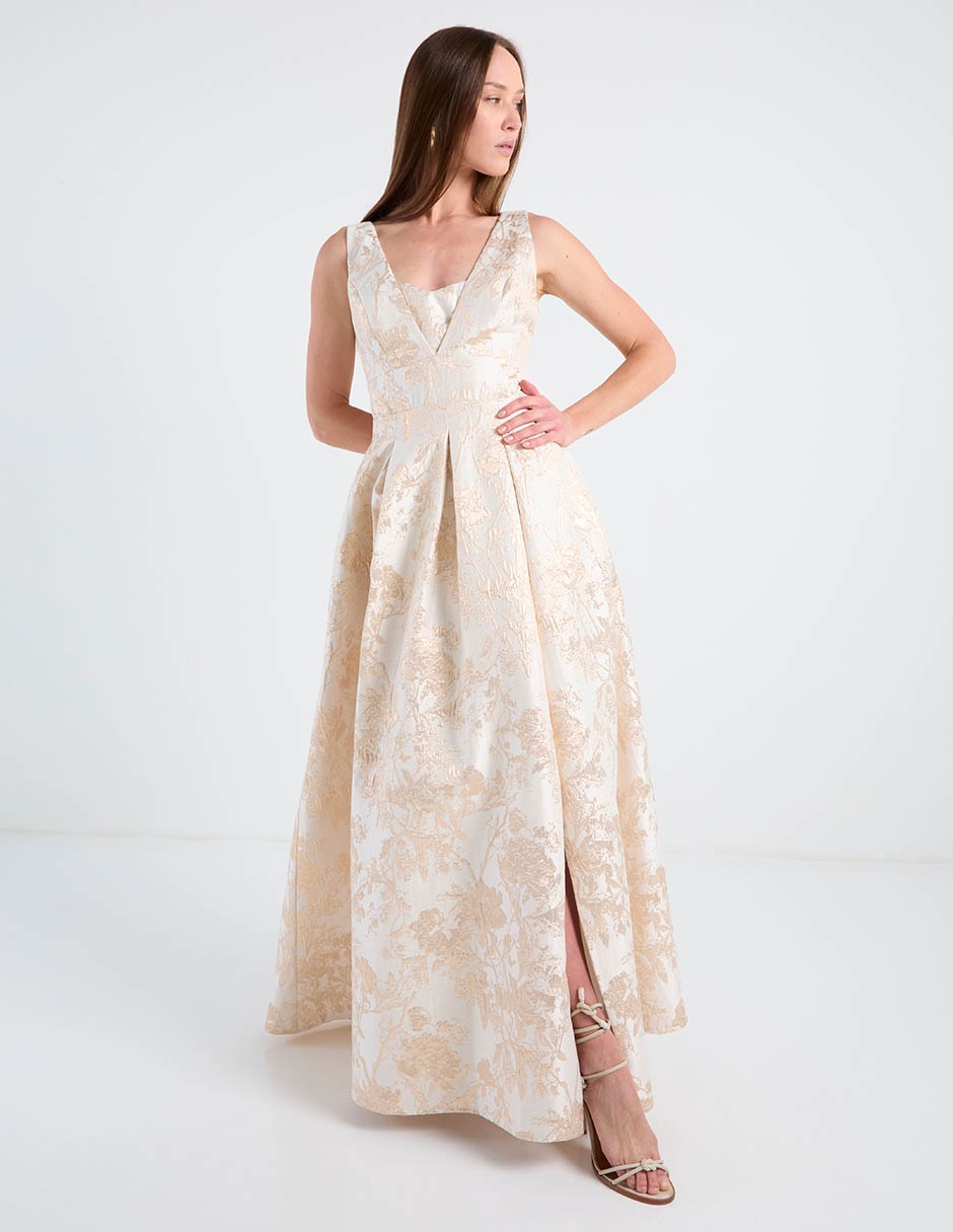 Vestido maxi de fiesta escote medio 2