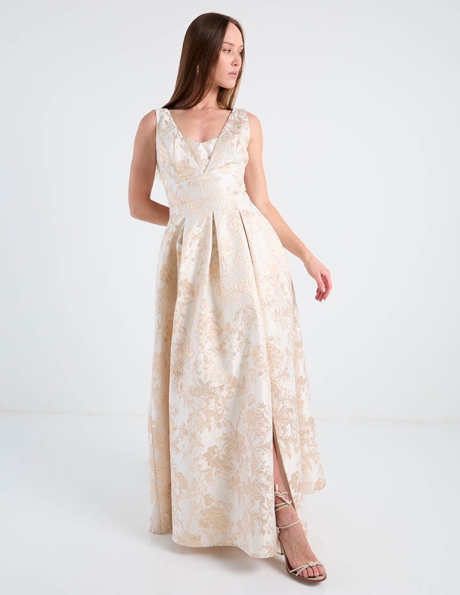 Vestido maxi de fiesta escote medio 3