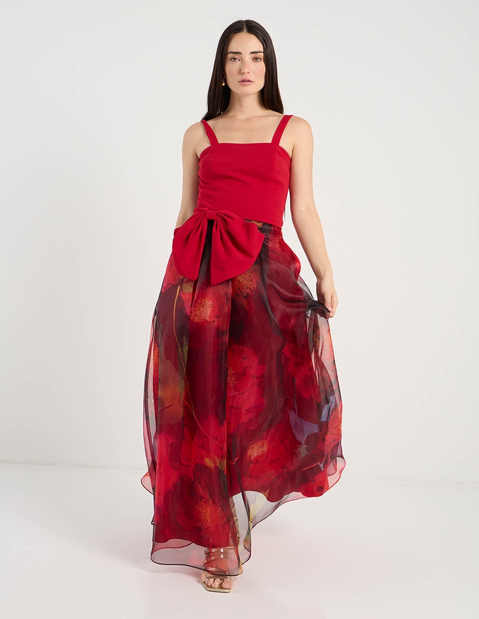 Vestido maxi de fiesta escote cuadrado