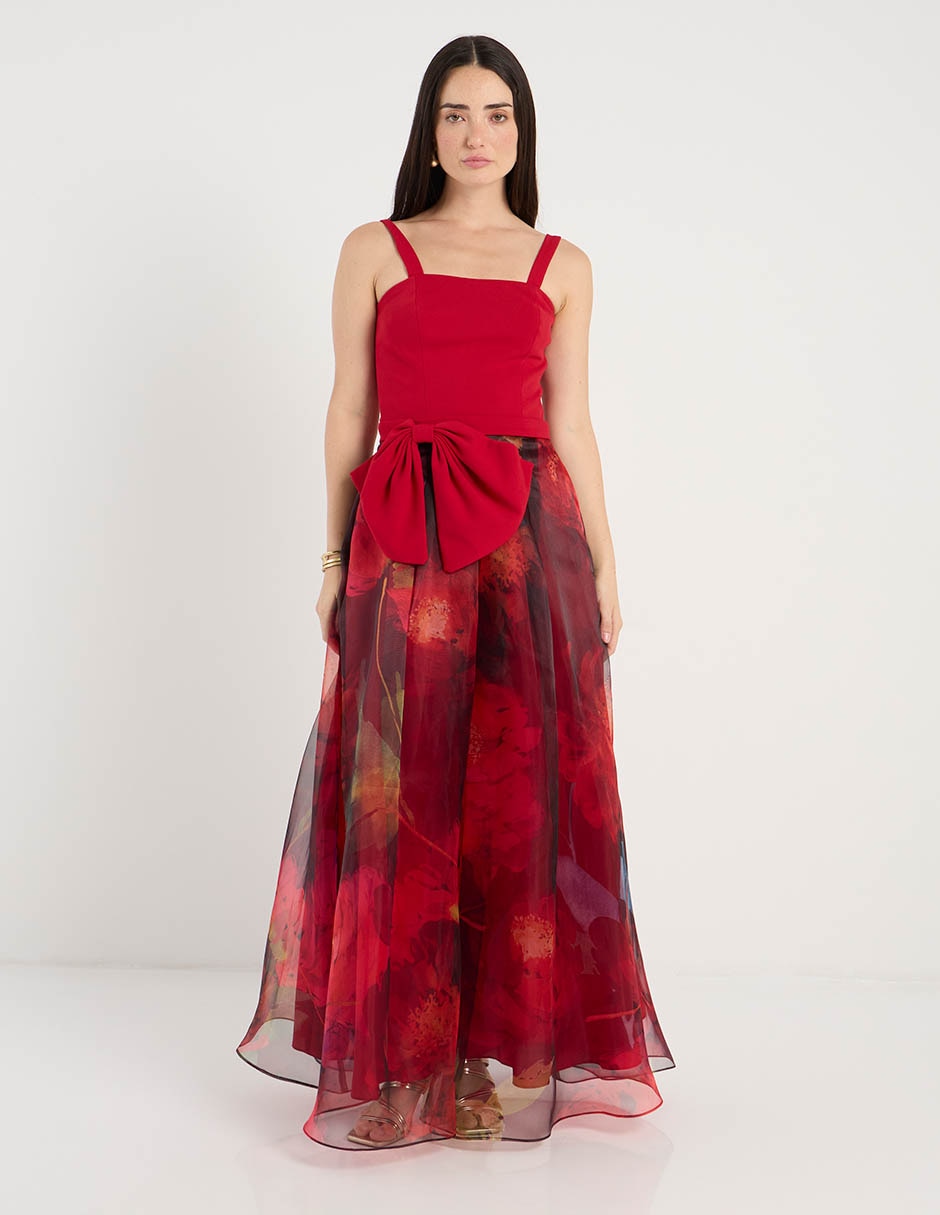 Vestido maxi de fiesta escote cuadrado