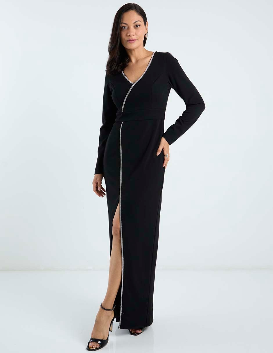 Vestido maxi de fiesta escote V 1