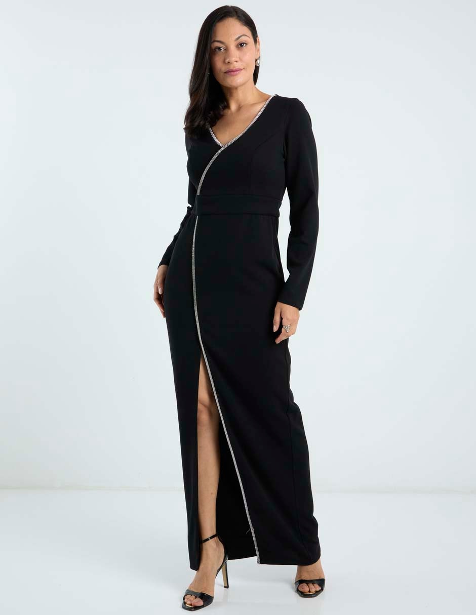 Vestido maxi de fiesta escote V 7