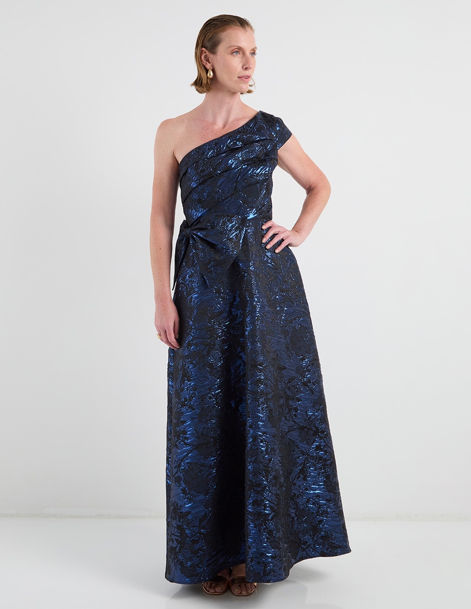 Vestido maxi de fiesta escote asimétrico 8