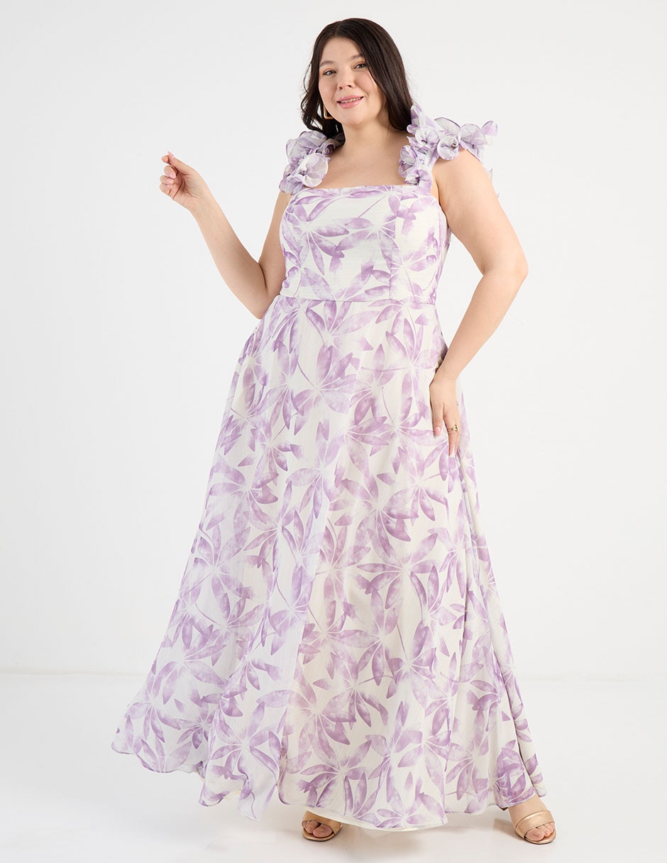 Vestido maxi de fiesta escote cuadrado 8