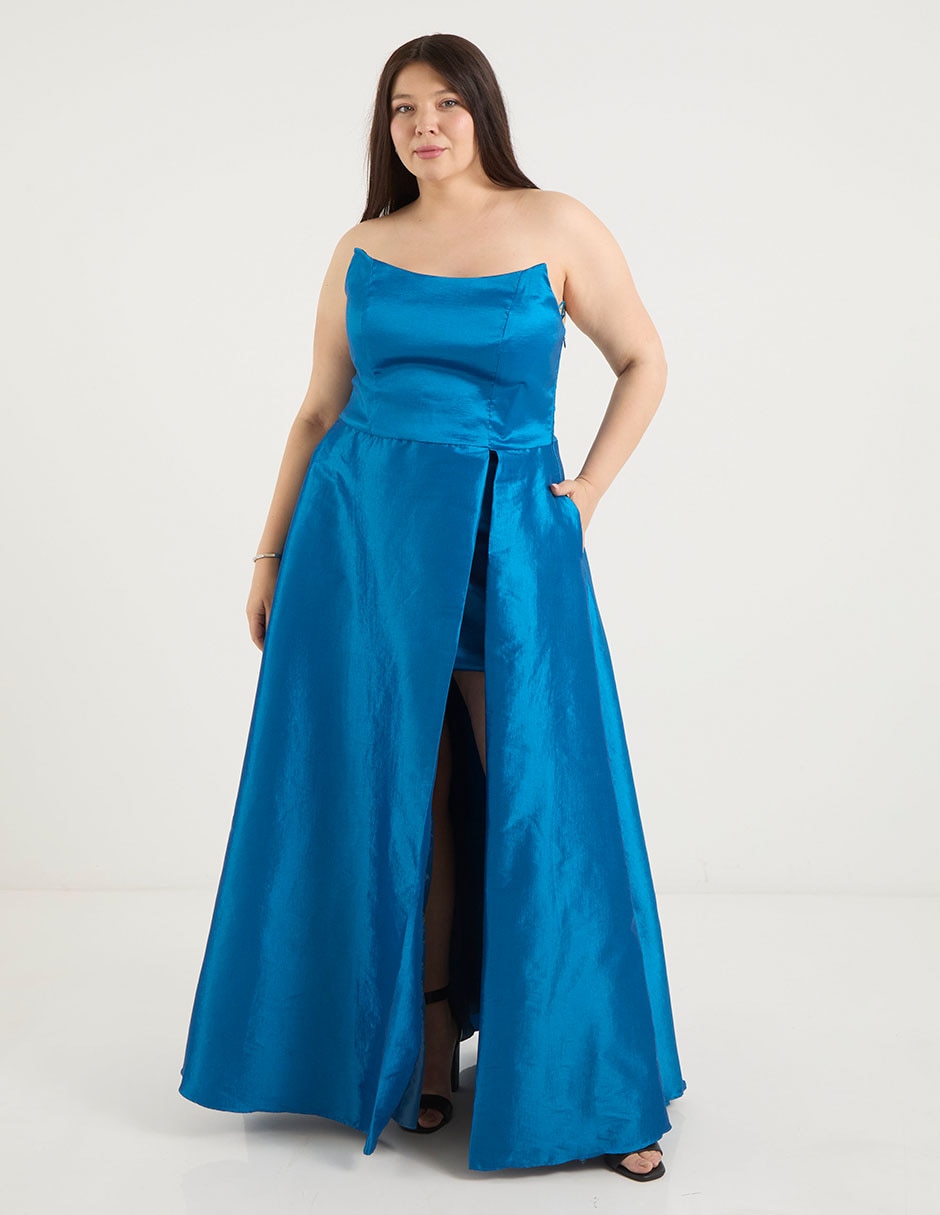 Vestido maxi de fiesta escote corazón