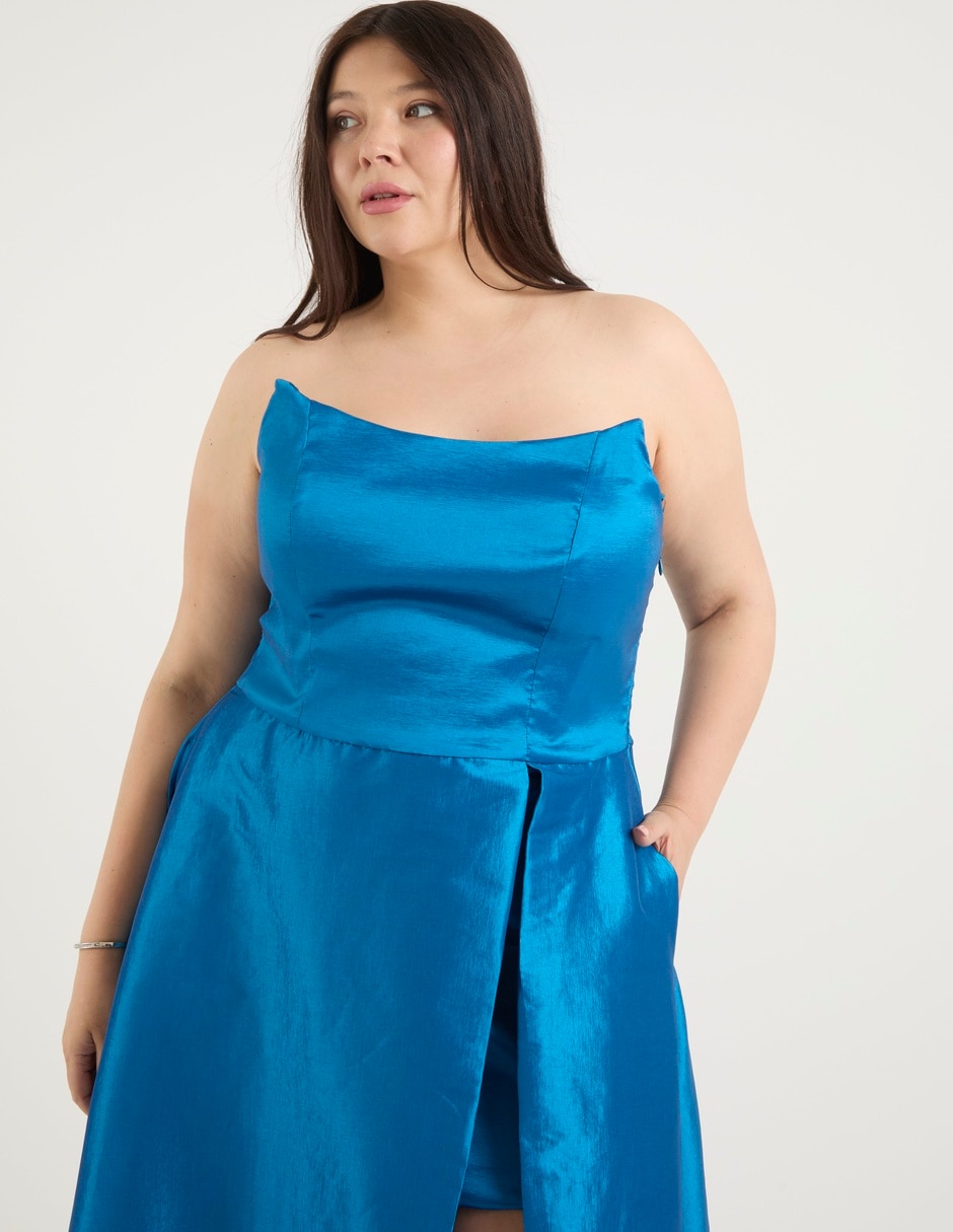 Vestido maxi de fiesta escote corazón 4