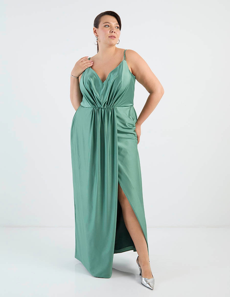 Vestido maxi de fiesta escote V 2
